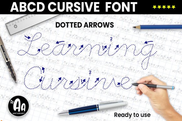Abcd Cursive Dotted Arrows: A Font for Learning and Creating