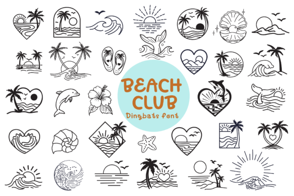 Capturing Coastal Calm: The Beach Club Doodle Typeface