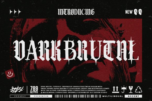 Dark Brutal Typeface: Unleash Fierce Design with This Blackletter Font