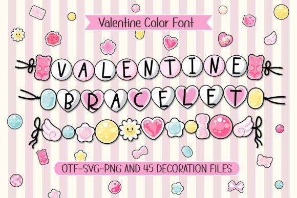 Valentine Bracelet: The Charming Color Font for Love-Themed Designs